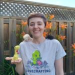 A photo of Emily with some felties