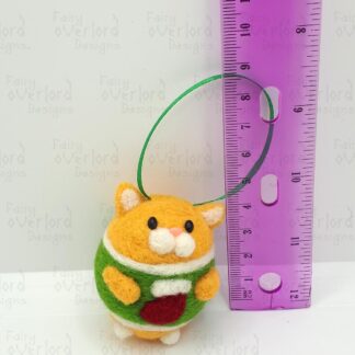 Festive Sweater Cat (Orange) Ornament